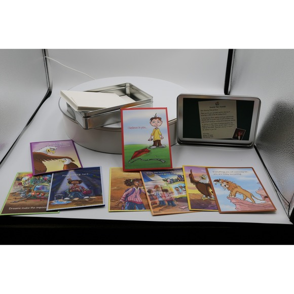 Two Children's Growing Field Greetings Inspirational Cards Tin Sets Teach Values - Picture 4 of 4